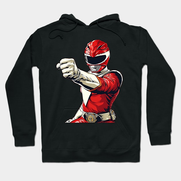 red ranger Hoodie by Ninja banana